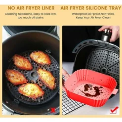 Silicone Air Fryer Basket Air Fryer Silicone Pot Reusable Silicone Basket 19.5cm Air Fryer Essential Accessory For Hot Air Fryer Microwave Frying Pan(Red) ZQYRLAR 8 Silicone Air Fryer Basket Air Fryer Silicone Pot Reusable Silicone Basket 19.5cm Air Fryer Essential Accessory For Hot Air Fryer Microwave Frying Pan(Red) ZQYRLAR -Kitchen Appliances Store 98818630 4