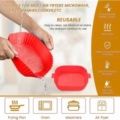 Silicone Air Fryer Basket Air Fryer Silicone Pot Reusable Silicone Basket 19.5cm Air Fryer Essential Accessory For Hot Air Fryer Microwave Frying Pan(Red) ZQYRLAR 9 Silicone Air Fryer Basket Air Fryer Silicone Pot Reusable Silicone Basket 19.5cm Air Fryer Essential Accessory For Hot Air Fryer Microwave Frying Pan(Red) ZQYRLAR -Kitchen Appliances Store 98818630 5