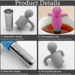 Set Of 3 Stainless Steel Tea Infuser With Silicone Handle, Hanging Tea Strainer For Loose Tea, Tea Pipe Tea Diffuser Strainers, Tea Infuser For Teapot Cup -Kitchen Appliances Store 98818710 3