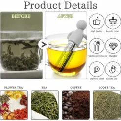 Set Of 3 Stainless Steel Tea Infuser With Silicone Handle, Hanging Tea Strainer For Loose Tea, Tea Pipe Tea Diffuser Strainers, Tea Infuser For Teapot Cup -Kitchen Appliances Store 98818710 4