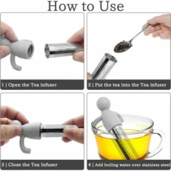 Set Of 3 Stainless Steel Tea Infuser With Silicone Handle, Hanging Tea Strainer For Loose Tea, Tea Pipe Tea Diffuser Strainers, Tea Infuser For Teapot Cup -Kitchen Appliances Store 98818710 5