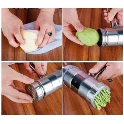 Fresh Pasta Maker, Stainless Steel Hand Crank Fresh Pasta Maker Ravioli Noodle Machine 5 Blades,Silver -Kitchen Appliances Store 98819041 4