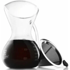 1 Pack Pour-Over Coffee Maker Set With Coffee Measure And Cork Stopper - Stylish Drip Coffee Maker With Glass Carafe And Permanent Stainless Steel Filter (500ml) 8 1 Pack Pour-Over Coffee Maker Set With Coffee Measure And Cork Stopper - Stylish Drip Coffee Maker With Glass Carafe And Permanent Stainless Steel Filter (500ml) -Kitchen Appliances Store 99502421 4