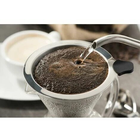 1 Pack Pour-Over Coffee Maker Set With Coffee Measure And Cork Stopper - Stylish Drip Coffee Maker With Glass Carafe And Permanent Stainless Steel Filter (500ml) 5 1 Pack Pour-Over Coffee Maker Set With Coffee Measure And Cork Stopper - Stylish Drip Coffee Maker With Glass Carafe And Permanent Stainless Steel Filter (500ml) - Image 5