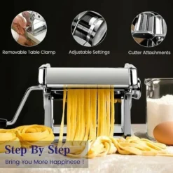 Manual Fresh Pasta Machine, 7 Scales, 403 Stainless Steel For Tagliolini Fettucine Lasagna Ravioli Spaghetti (7 Scales) -Kitchen Appliances Store 99504235 3