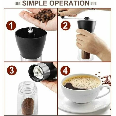 Manual Coffee Grinder, Adjustable Portable Coffee Grinder With Compact Size Stainless Steel Perfect For Travel/Camping/Office 4 Manual Coffee Grinder, Adjustable Portable Coffee Grinder With Compact Size Stainless Steel Perfect For Travel/Camping/Office - Image 4