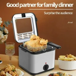 2L--3L Mini Electric Deep Fryer, Deep Fryer With Oil, Sight Glass, 1000W -Kitchen Appliances Store 99559041 4
