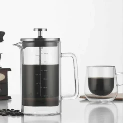 300/600ml Double Wall French Press Coffee Maker Heat Resistant Borosilicate Glass With High Density Stainless Steel Filter, 300ml - 300ml -Kitchen Appliances Store 99563224 5