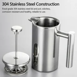 350ml/800ml/1000ml Double Wall Insulated Stainless Steel Coffee Press, 350ml - 350ml -Kitchen Appliances Store 99565186 3
