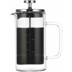 300/600ml Double Wall French Press Coffee Maker Heat Resistant Borosilicate Glass With High Density Stainless Steel Filter, 300ml - 300ml