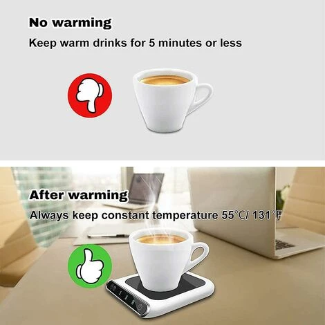 Coffee Mug Warmer For Office 3-Speed Adjustable Temperature Coffee Mug Warmer With Drinking Water Reminder For Home Use, Gravity On/Off Automatic Sensing 3 Coffee Mug Warmer For Office 3-Speed Adjustable Temperature Coffee Mug Warmer With Drinking Water Reminder For Home Use, Gravity On/Off Automatic Sensing - Image 3